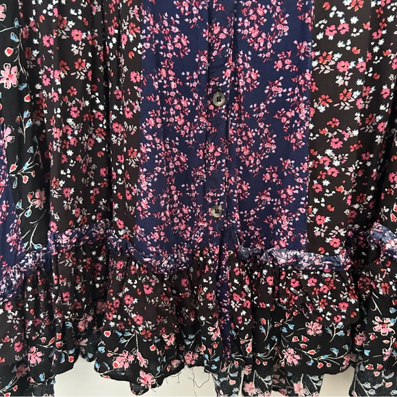 Free People Lost In You Purple Floral Printed Tunic Mini Dress - Picture 6 of 8